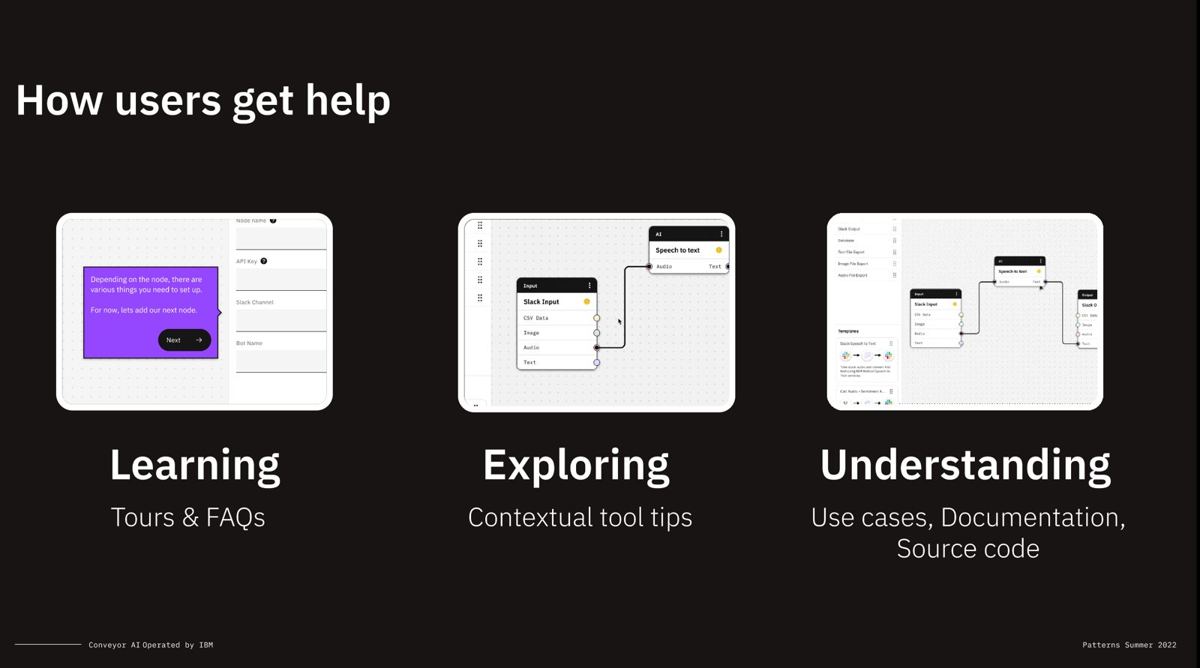 How users get help: learning, exploring, understanding